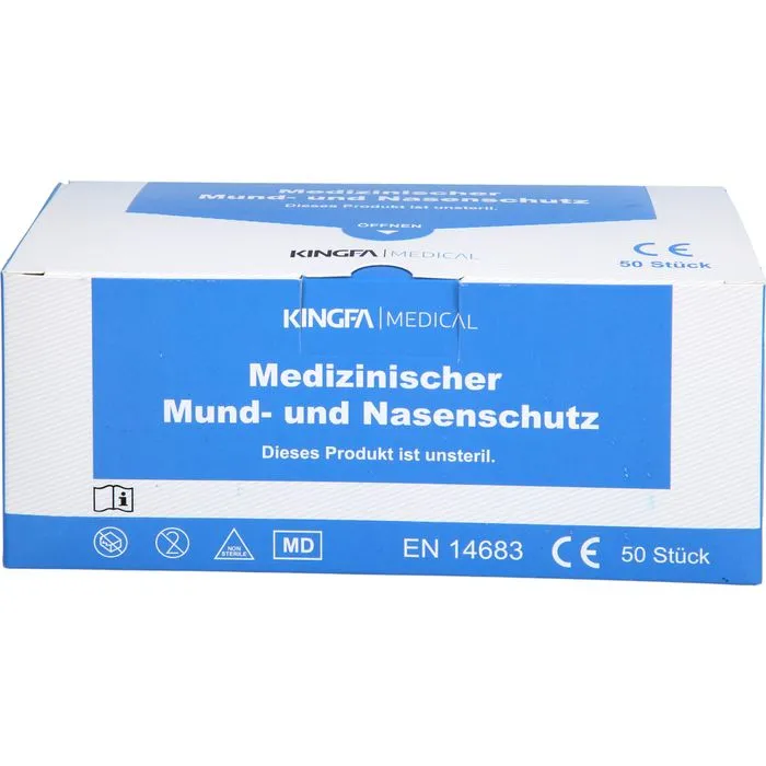 MUNDSCHUTZ OP m.Gummiband Nasenbügel blau 50 St