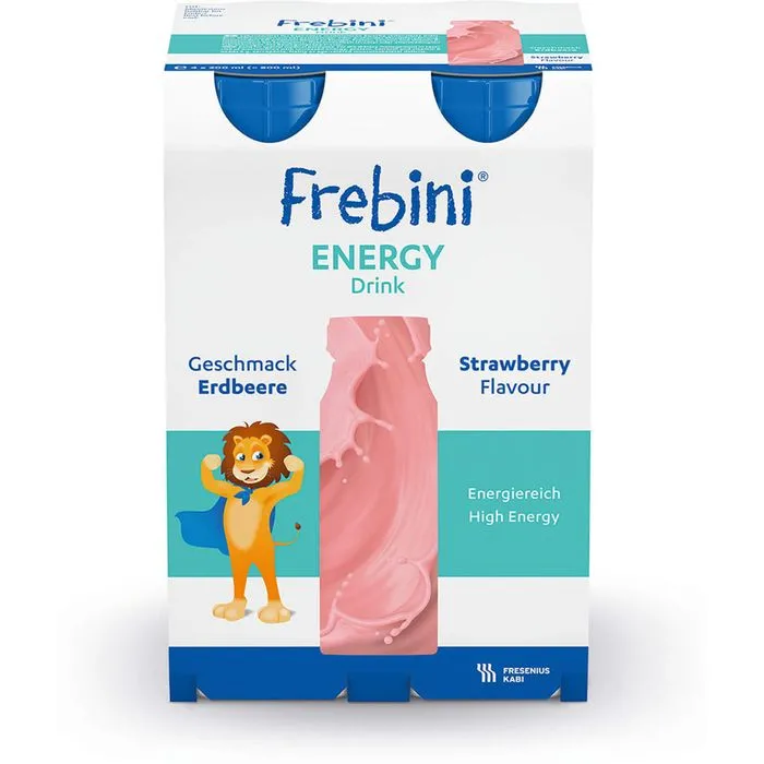 FREBINI Energy Drink Erdbeere Trinkflasche 4 Stück