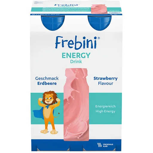 FREBINI Energy Drink Erdbeere Trinkflasche 4X200 ml
