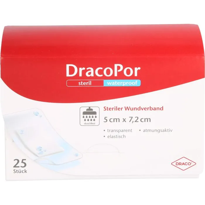 DRACOPOR waterproof Wundverband 5x7,2 cm steril 25 St