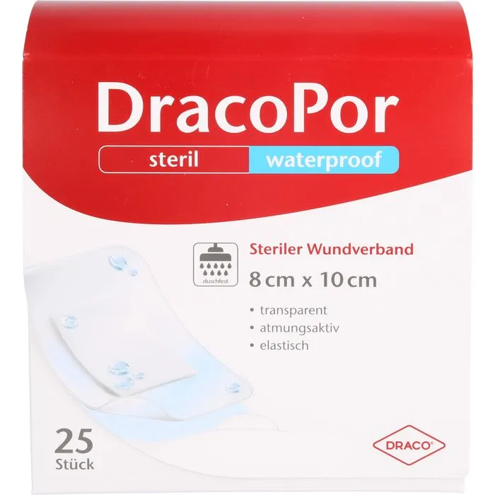 DRACOPOR waterproof Wundverband 8x10 cm steril 25 St