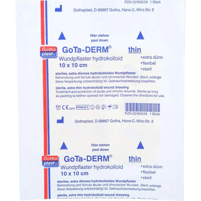 GOTA-DERM thin hydrokoll.Wundpfl.steril 10x10 cm 1 St