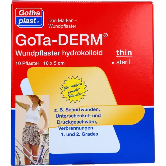 GOTA-DERM thin hydrokoll.Wundpfl.steril 5x10 cm 10 St