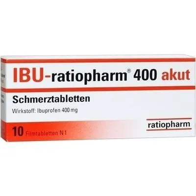 IBU-RATIOPHARM 400 mg akut Schmerztbl.Filmtabl. 10 St