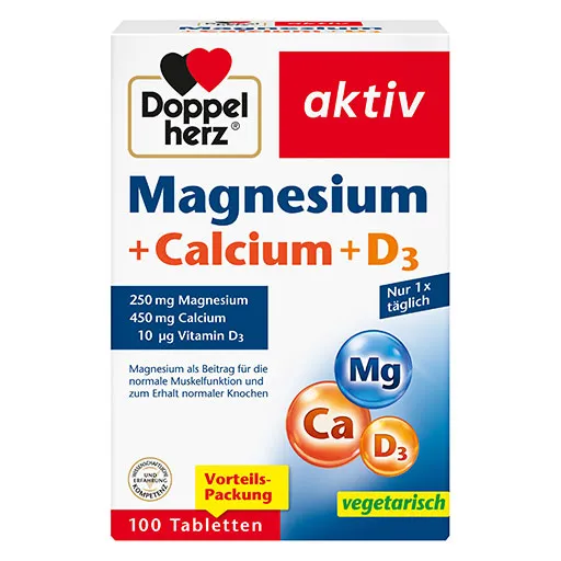 DOPPELHERZ Magnesium+Calcium+D3 Tabletten 100 St