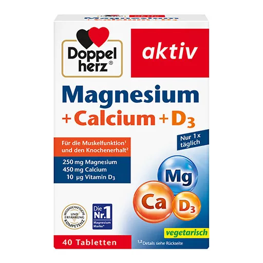 DOPPELHERZ Magnesium+Calcium+D3 Tabletten 40 St