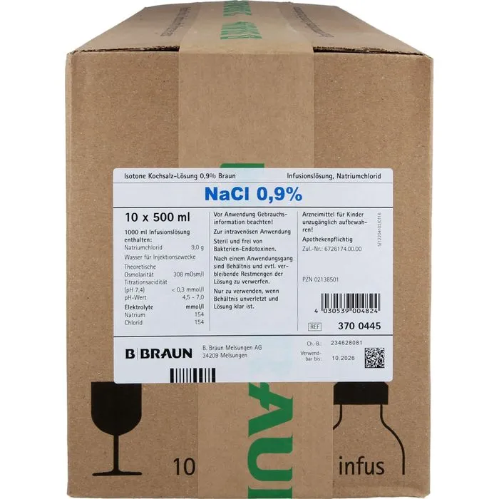 KOCHSALZLÖSUNG 0,9% Glasfl. 10X500 ml