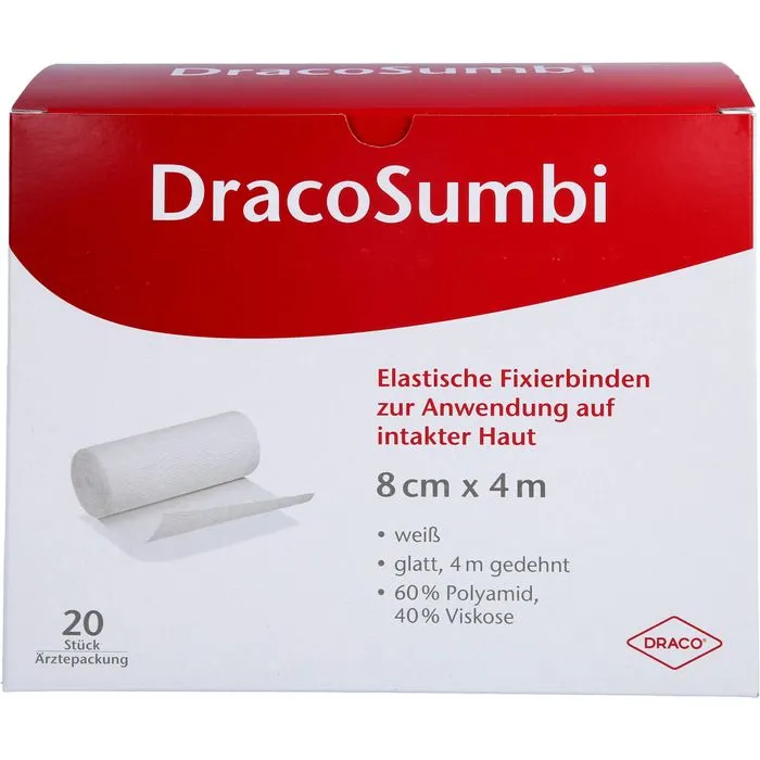 DRACOSUMBI Fixierbinde 8 cmx4 m weiß 20 St