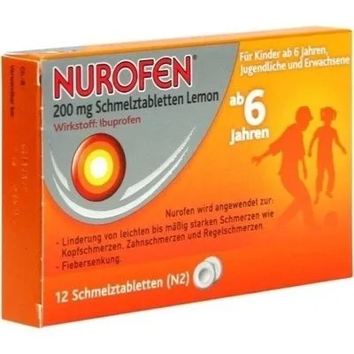 NUROFEN 200 mg Schmelztabletten Lemon 12 St