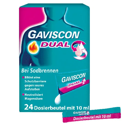 GAVISCON Dual 500mg/213mg/325mg Susp.z.Einn.Btl. 24X10 ml