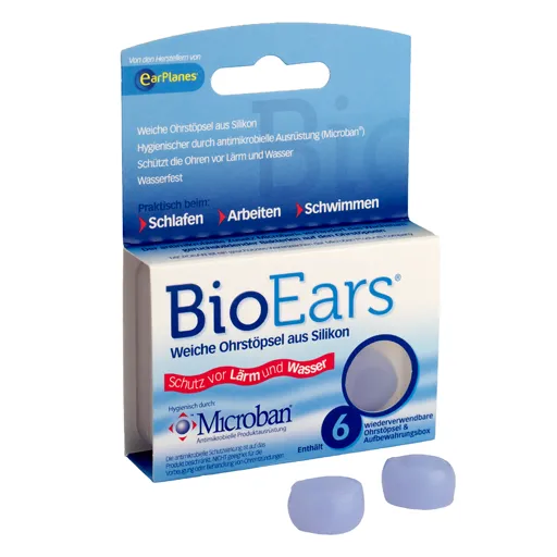 BIOEARS Silikon Ohrstöpsel antimikrobielle 6 St