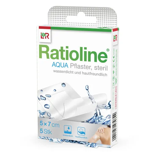 RATIOLINE aqua Duschpflaster Plus 5x7 cm steril 5 St