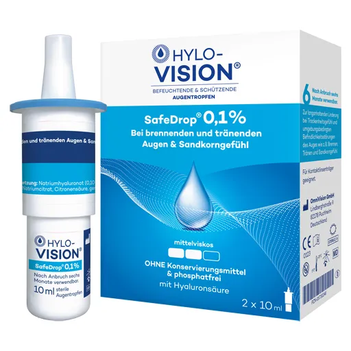 HYLO-VISION SafeDrop 0,1% Augentropfen 2X10 ml