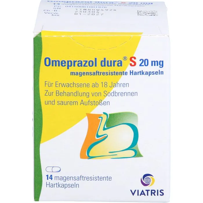 OMEPRAZOL dura S 20 mg magensaftresist.Hartkapseln 14 St
