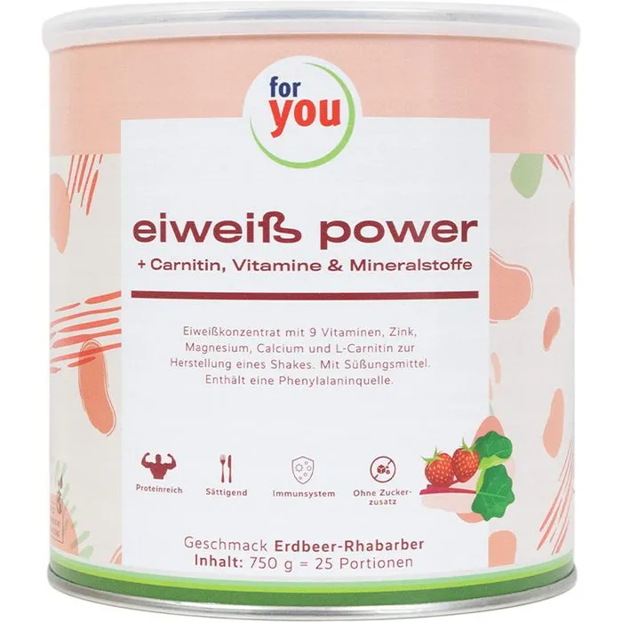 FOR YOU eiweiß power Erdbeere Pulver 750 g