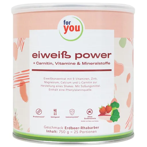 FOR YOU eiweiß power Erdbeere Pulver 750 g