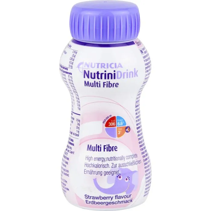 NUTRINIDRINK MultiFibre Erdbeergeschmack 200 ml