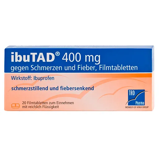 IBUTAD 400 mg gegen Schmerzen und Fieber Filmtabl. 20 St