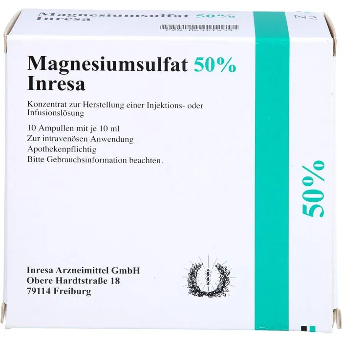 MAGNESIUMSULFAT 50% Inresa Konz.z.H.e.Inj.-/Inf.L. 10X10 ml