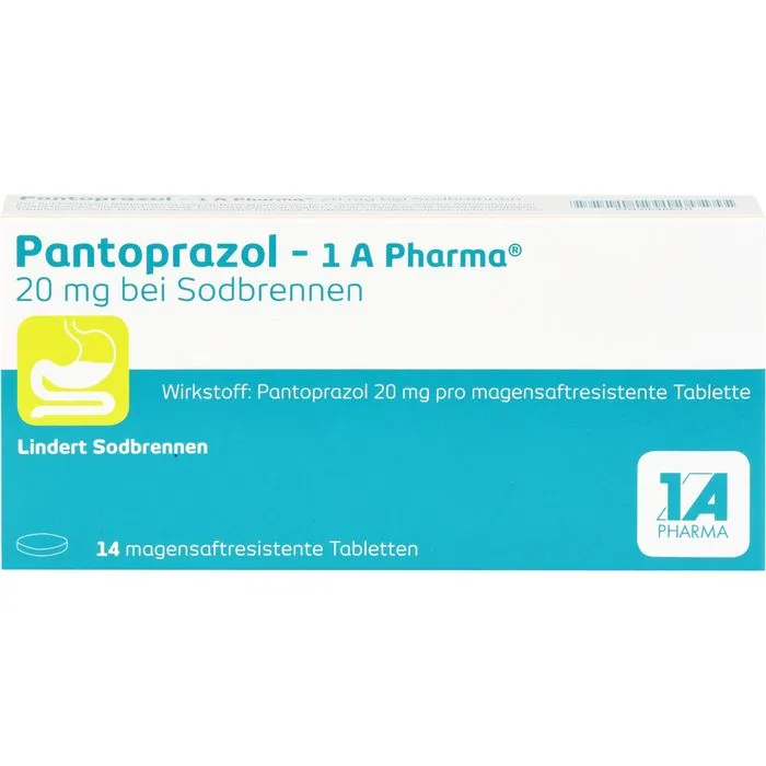 PANTOPRAZOL-1A Pharma 20mg bei Sodbrennen msr.Tab. 14 St