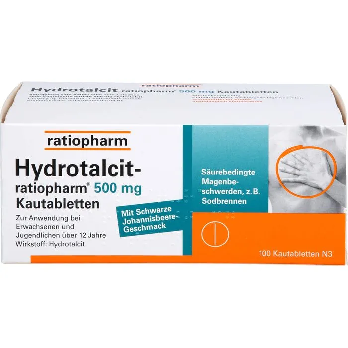 HYDROTALCIT-ratiopharm 500 mg Kautabletten 100 St