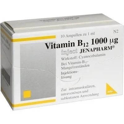 VITAMIN B12 1000 μg Inject Jenapharm Inj.-Lsg.Amp. 10X1 ml
