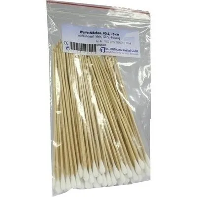 WATTESTÄBCHEN Holz 15 cm mit Wattekopf 100 St