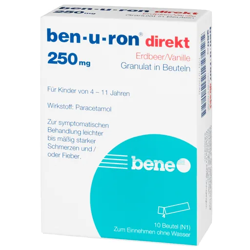 BEN-U-RON direkt 250 mg Granulat Erdbeer/Vanille 10 St