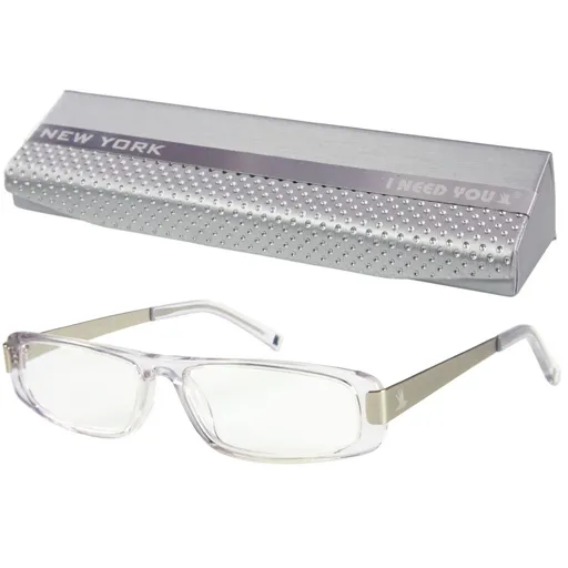 NEW YORK Brille kristall-silber +2,00 dpt 1 St