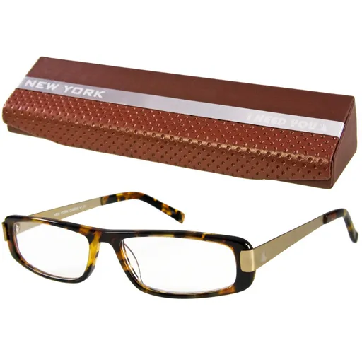 NEW YORK Brille havana-gold +1,00 dpt 1 St