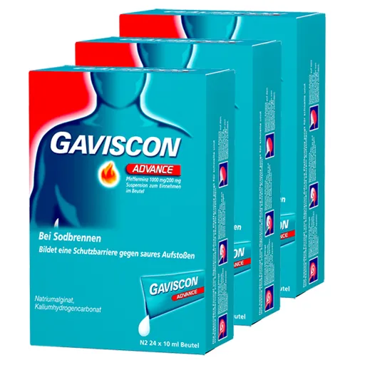 GAVISCON ADVANCE Pfefferm. Sparset 3X24X10 ml