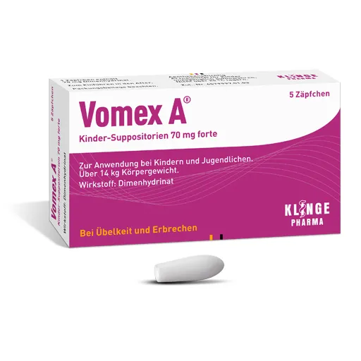 VOMEX A Kinder-Suppositorien 70 mg forte 5 St