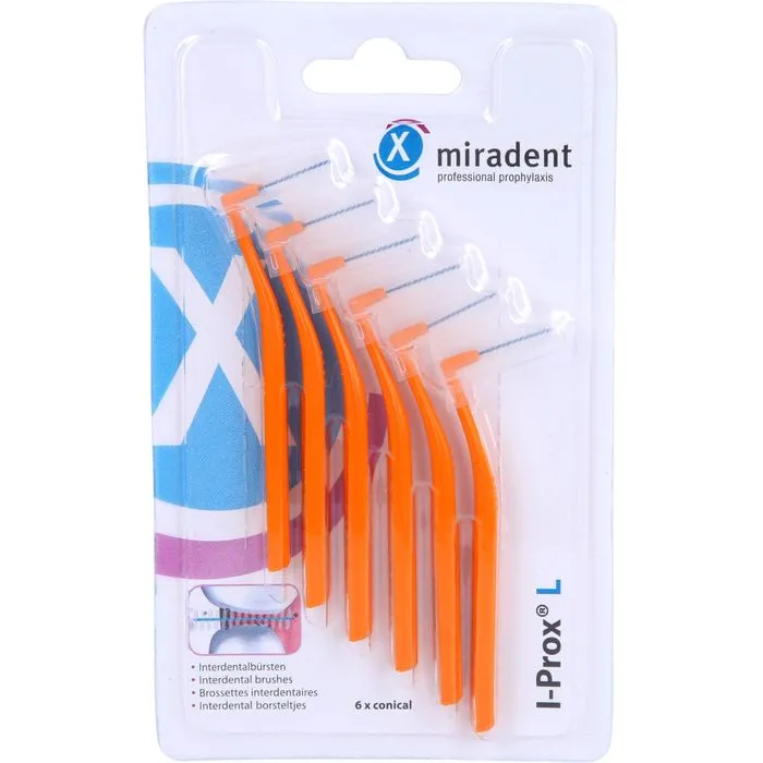 MIRADENT Interdentalbürste I-Prox L 0,8 mm orange 6 St