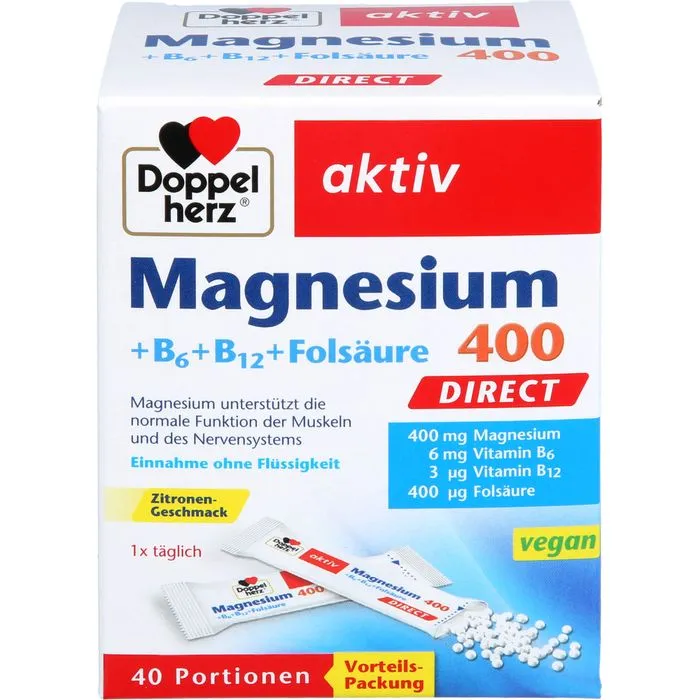 DOPPELHERZ Magnesium+B Vitamine DIRECT Pellets 40 Stück