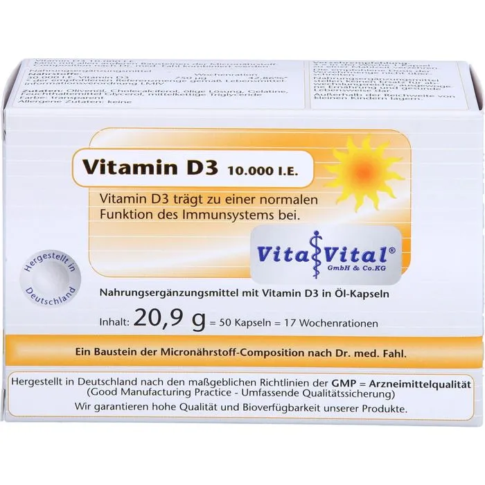 VITAMIN D3 10.000 I.E. Kapseln 50 Stück