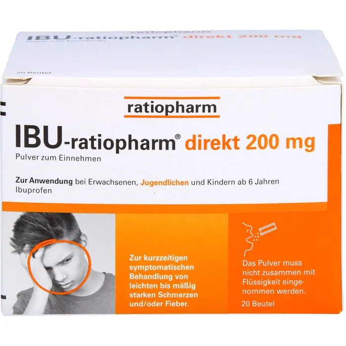 IBU-RATIOPHARM direkt 200 mg Pulver zum Einnehmen 20 St