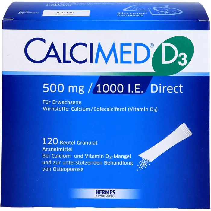 CALCIMED D3 500 mg/1000 I.E. Direct Granulat 120 St
