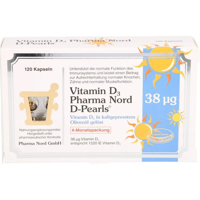 VITAMIN D3 PHARMA Nord D-Pearls 38 μg Kapseln 120 Stück