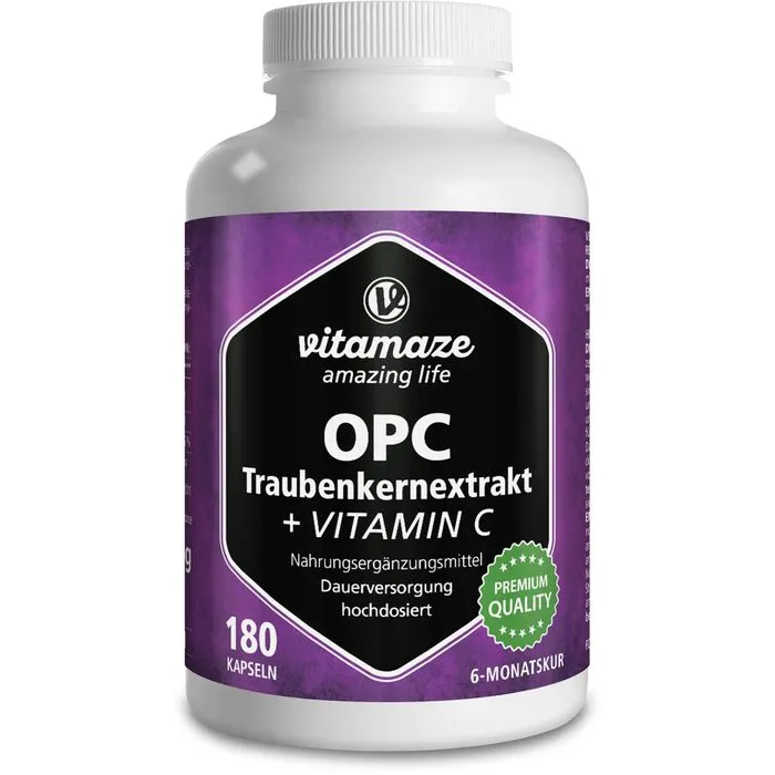 OPC TRAUBENKERNEXTRAKT hochdosiert+Vitamin C Kaps. 180 Stück