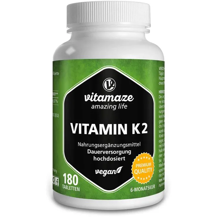 VITAMIN K2 200 μg hochdosiert vegan Tabletten 180 Stück