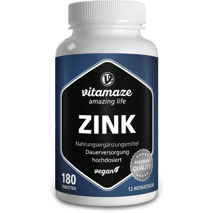 ZINK 25 mg hochdosiert vegan Tabletten 180 Stück