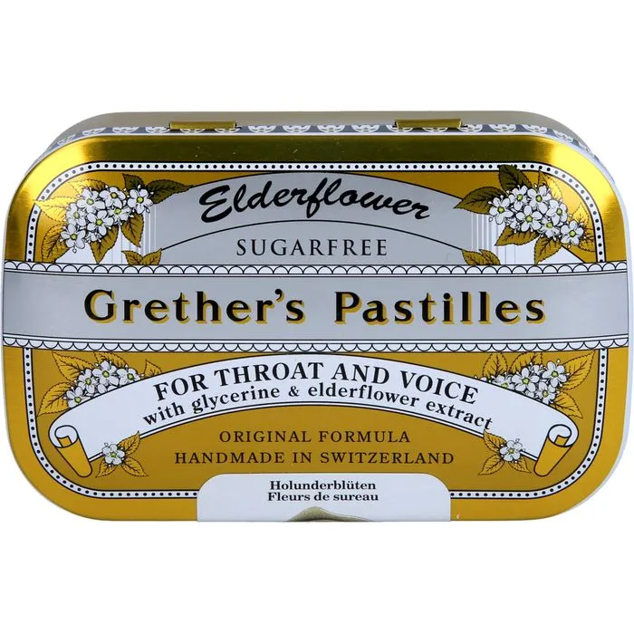 GRETHERS Elderflower zuckerfrei Pastillen 110 g