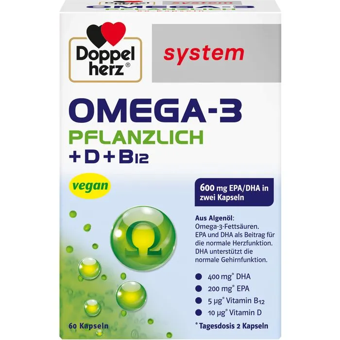DOPPELHERZ Omega-3 pflanzlich system Kapseln 60 Stück