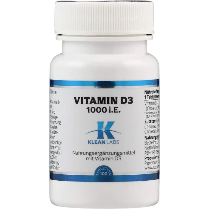 VITAMIN D 1000 I.E. KLEAN LABS Tabletten 100 Stück