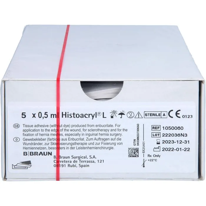 HISTOACRYL Gewebekleber farblos Ampullen 5X0.5 ml