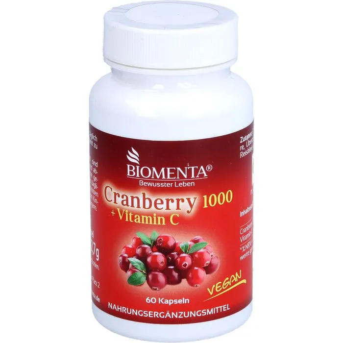 BIOMENTA Cranberry 1000+Vitamin C vegan Kapseln 60 Stück