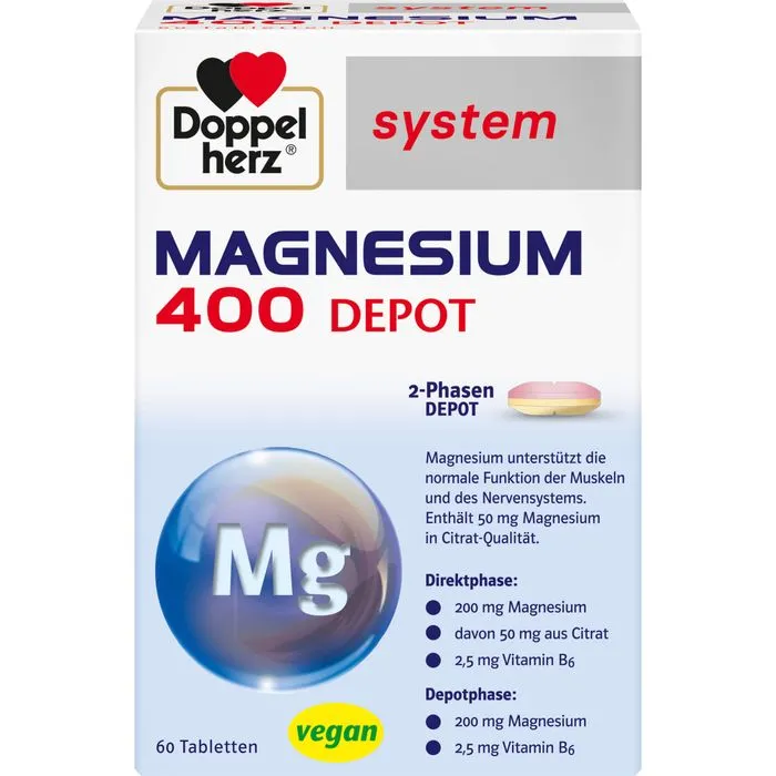 DOPPELHERZ Magnesium 400 Depot system Tabletten 60 Stück