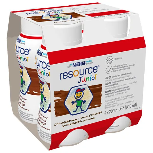 RESOURCE Junior Schokoladen-Geschmack flüssig 4X200 ml