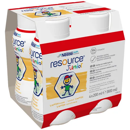 RESOURCE Junior Vanille-Geschmack flüssig 4X200 ml