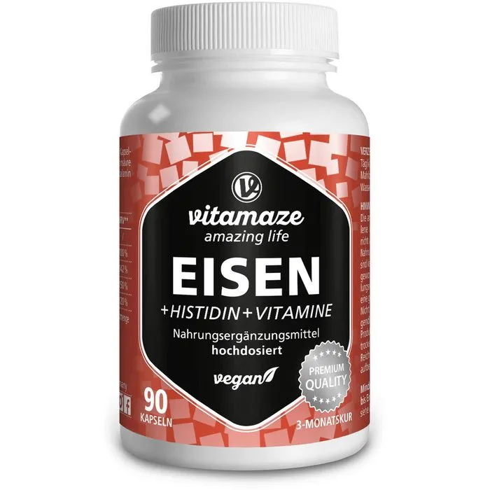 EISEN 20 mg+Histidin+Vitamine C/B9/B12 Kapseln 90 Stück